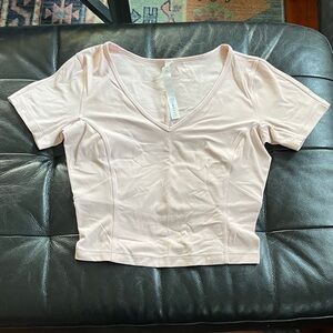 Lululemon Ballet Pink Align Crop Tee - sz 6
